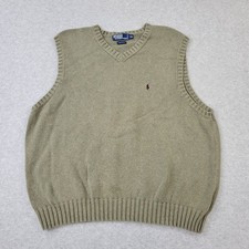 Polo Ralph Lauren Sweater Vest Mens 2XL XXL Green V-Neck PRL Pony Pullover