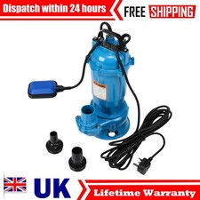Flood Water Pump Heavy Duty Sewage Well Pond Drain Septic Sump Cesspool Grinding