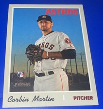 RC Corbin Martin 2019 Topps Heritage Rookie Card #595 Houston Astros Baseball ⚾️. rookie card picture