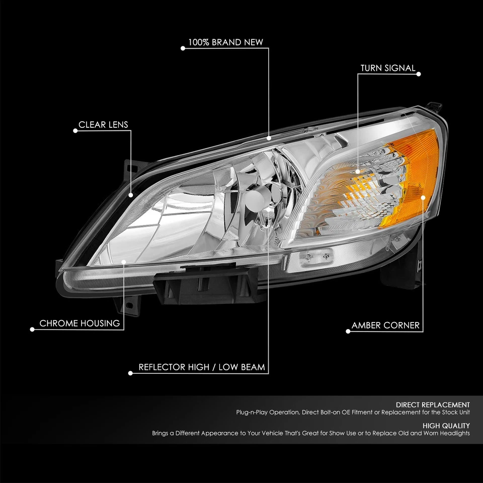 Conjunto de faros esquineros ámbar carcasa cromada para Nissan NV200 Fit 13-21 Foto 2 de 4