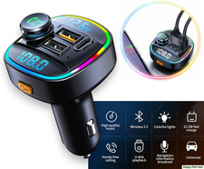 Bluetooth FM Transmitter Car Adapter Hands Free Radio USB Charger AUX Audio