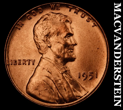 1951 Lincoln Wheat Cent- Choice Gem Brilliant Uncirculated No Reserve #J2203