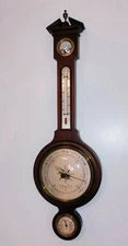 Vintage AIRGUIDE Canterbury Compensated Barometer, Banjo Style, 28" Height, Nice