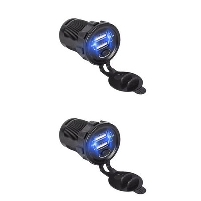 2pcs Dual USB Car Charger Dual USB Outlet Fast Charger Phone Charger with