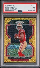 2021 PANINI PRIZM GOLD SHIMMER #333 TREY LANCE 6/10 PSA 7