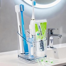 Bathroom Toothbrush Holders, Upgraded 3 Slots Detachable Wall Mounted Count...