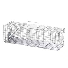 Medium 1-Door Professional Humane Catch-And-Release Live Animal Cage Trap for Ra