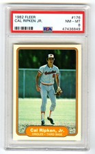 CAL RIPKEN JR~1982 FLEER PSA-8 NM-MT WELL-CENTERED ROOKIE RC CARD#176 (NEW CASE)
