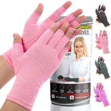 Compression Arthritis Gloves for Women and Men, Fingerless Rheumatoid Arthrit...