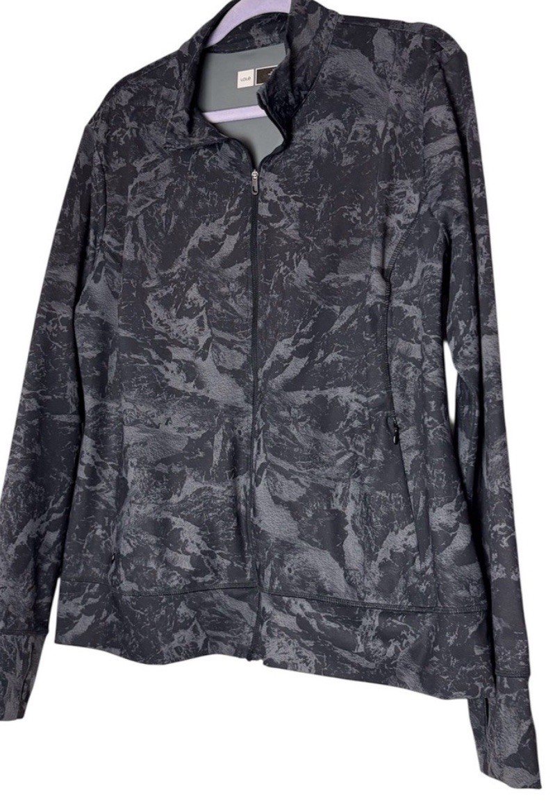 Lole Gray Marble Patterned Active Jacket - image 4