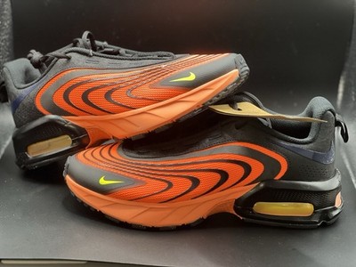 Sz 7Y 8.5 W Nike Air Max Fire (GS) Low Top Synthetic Sneakers Black/Orange 