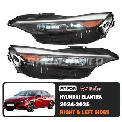 For 2024 2025 Elantra Pair Left&Right Front LED Headlight Assembly Include Bulbs
