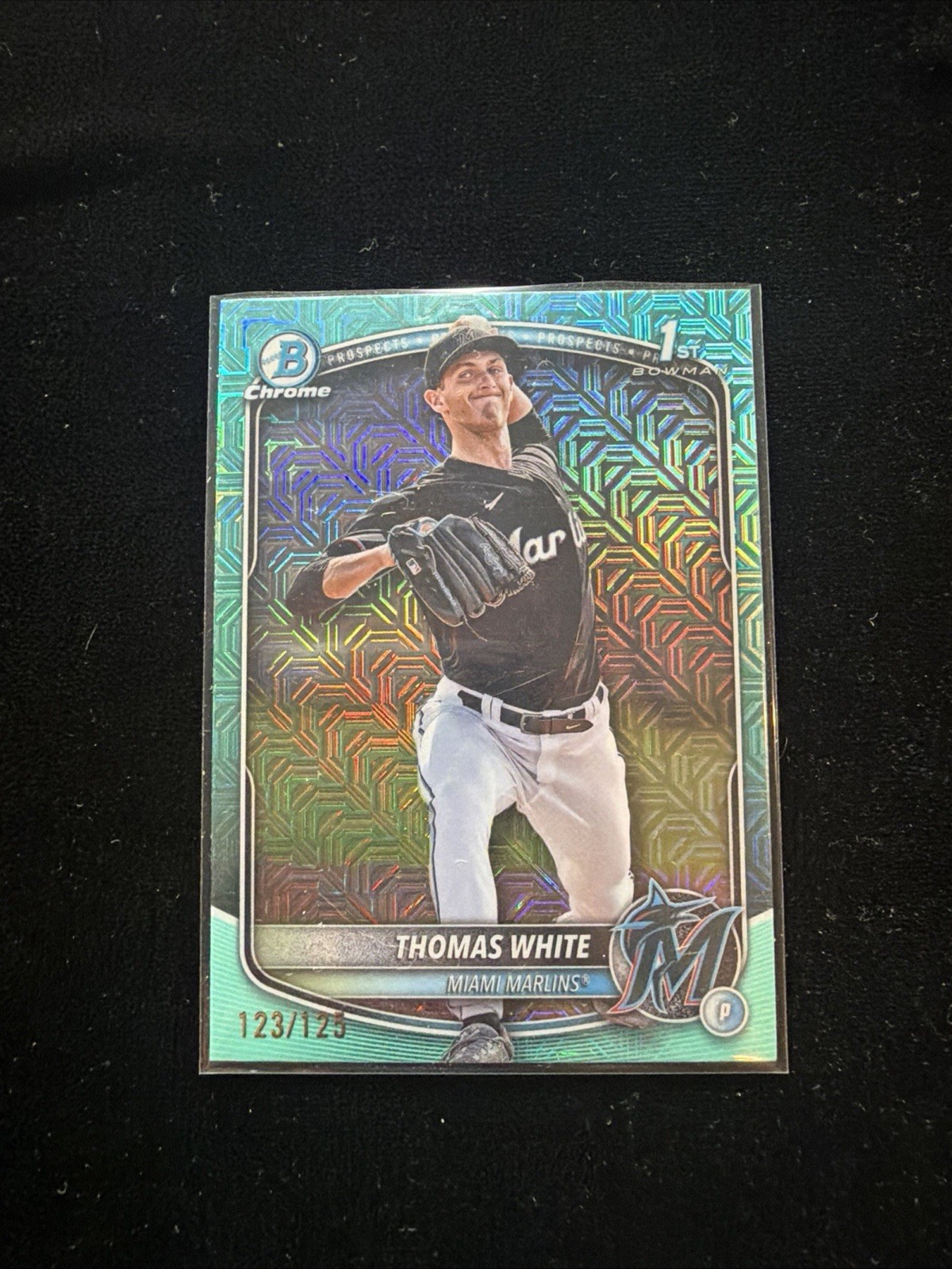2025 Bowman Chrome Prospects Thomas White #BCP-69 Aqua Mojo Refractor  /125 (RC)