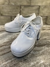 Funtasma Disco Pimp 70s Platform Halloween Costume White Shoes JAZZ-02 M 10-11 