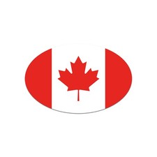 Euro Oval Canadian Flag Sticker Decal
