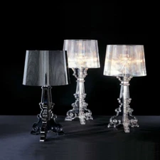 Baroque Black Clear Bourgie Table Lamp LED Desk Light Home Hotel Office Lighting