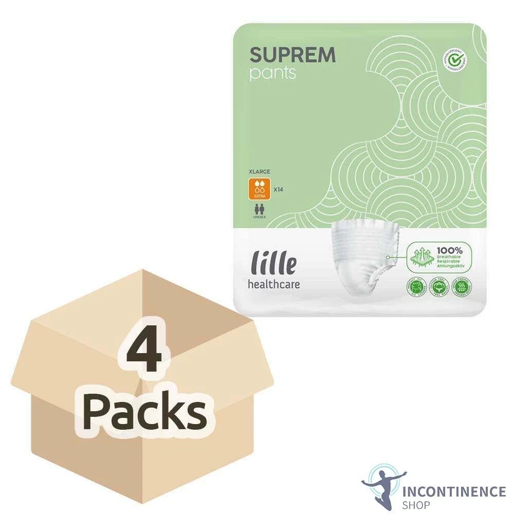4x Pantalon Lille Suprem Extra Incontinence   X Large   1300ml (4 paquets de 14)