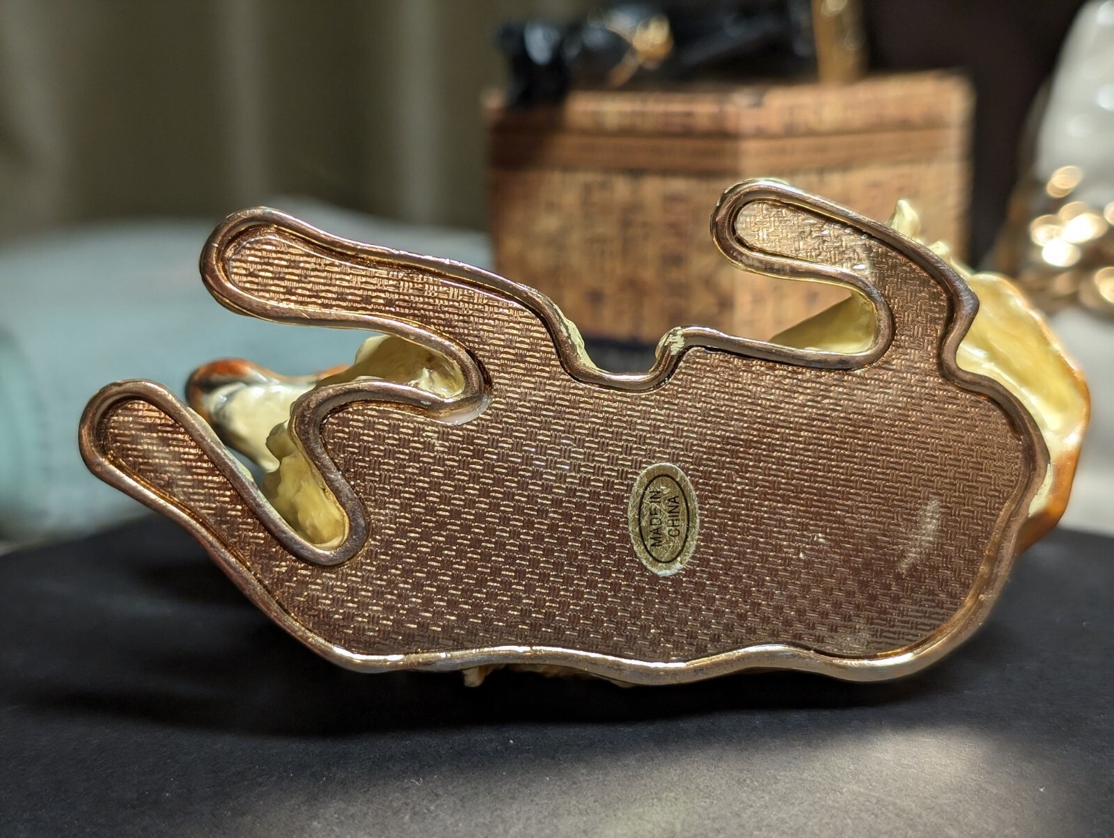 Vintage RUCINNI Golden Retriever Swarovski Jeweled Hinged