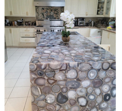 Natural Agate Counter Top Slab, Agate Kitchen Counter Slab, Agate Slab 24''x18''