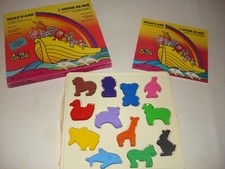 Crayones y libro de plástico vintage con forma de animal Arca de Noé color ATTAT