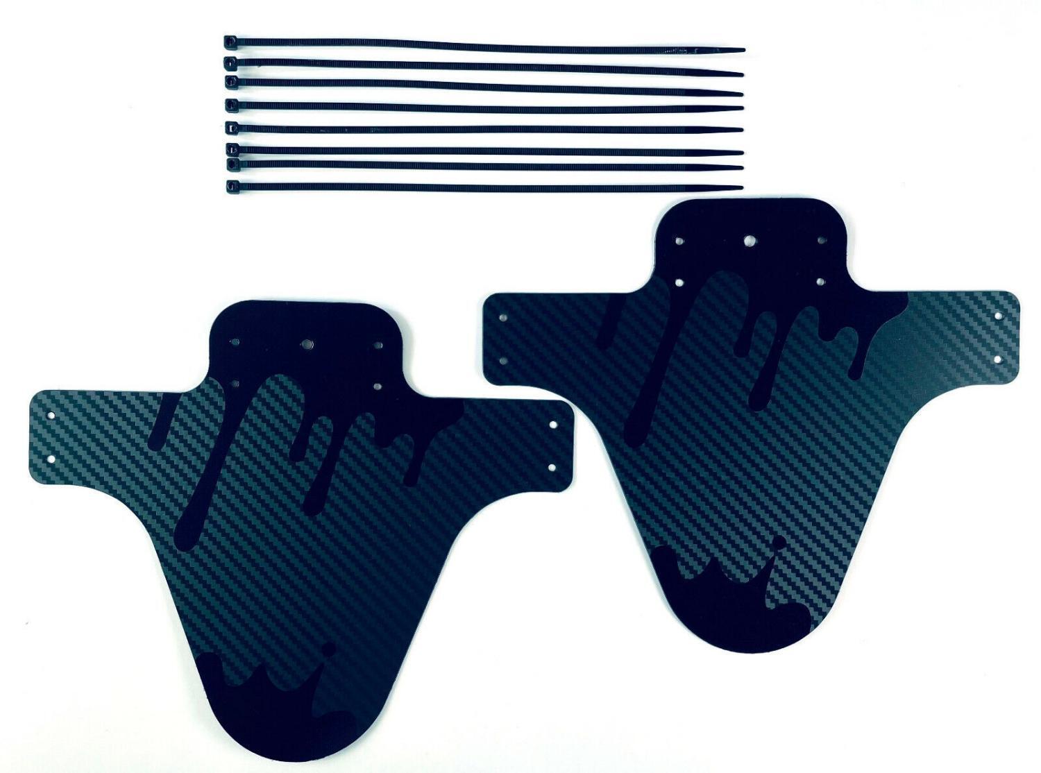 2 parafanghi NERI bicicletta parafango MTB anteriore e posteriore Mud Guard mountain bike