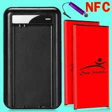 High Grade 2x 6820mAh NFC Battery Home Charger for Samsung Galaxy S5 G900M New