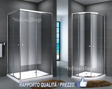 SMART - BOX DOCCIA CABINA 2 LATI ANGOLARE VETRO 6 MM QUADRATO RETTANGOLARE CURVO