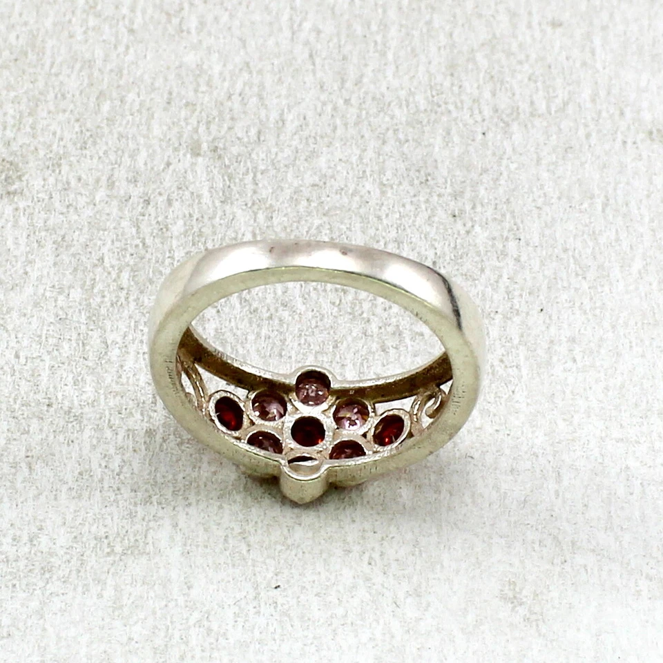 Giva 925 Sterling Silver Zircon Cubic Zircon Vintage Ring 925 Hallmark (Silver) - Immagine 4 di 4