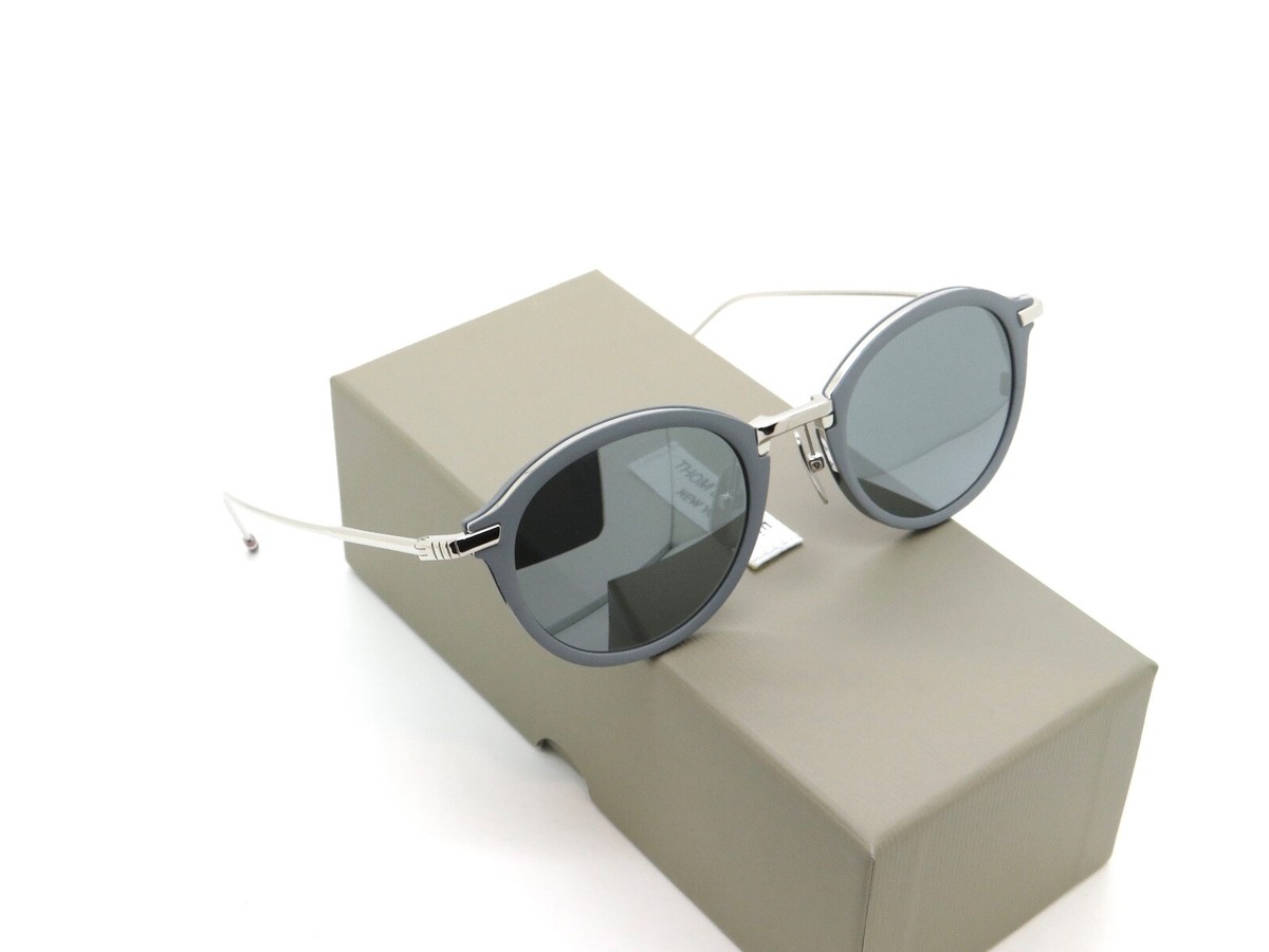 THOM BROWNE TB-110-B-T-GRY-SLV Matte Grey/Silver Mirror 48mm THOM BROWNE TB-110-B-T-GRY-SLV Matte Grey/Silver Mirror 48mm