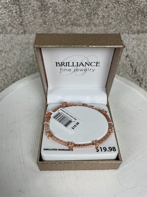 Brillantes feines Schmuck Tennis Armband Damen 14KGFP simulierter Morganit CZ