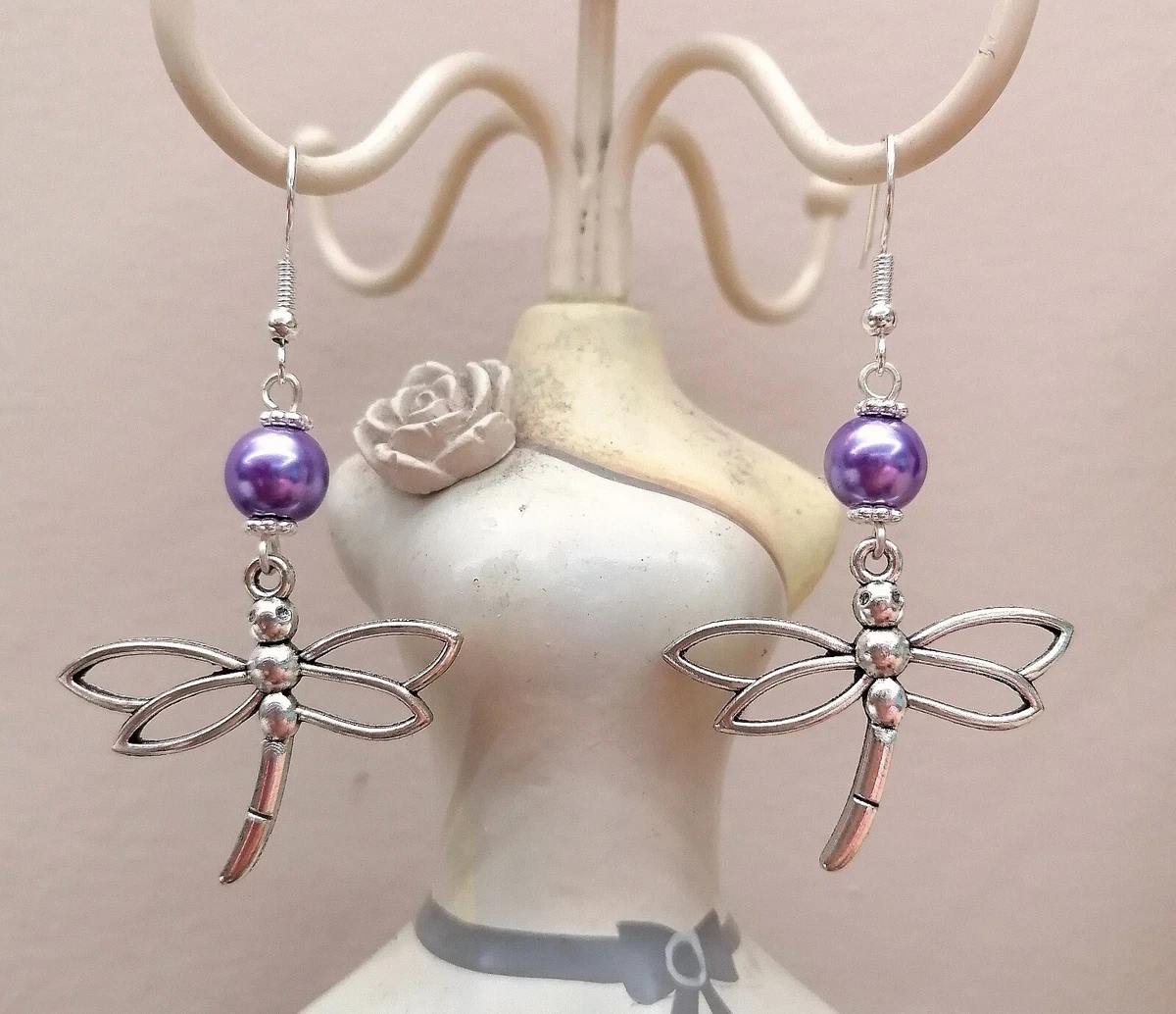 KKJOY Orecchini Pendenti Libellula In Acciaio Inox - Gioielli Donna Eleganti, Regalo Antiallergico, Non Sbiadiscono - 3