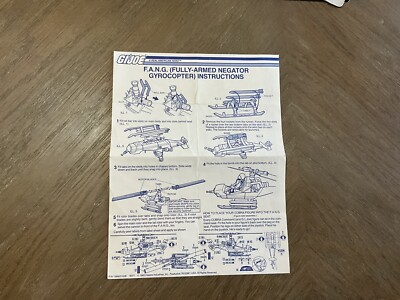 GI JOE 1983 HASBRO ARAH Original Vehicle COBRA F.A.N.G - BLUEPRINTS INSTRUCTIONS