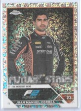 2023 TOPPS CHROME JUAN MANUEL CORREA FORMULA ONE 2 RC CARD #91 ~ 001/299 UNIQUE