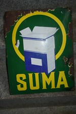 Original Altes Emailschild,Suma Waschmittel,1920/30,Reklame,Drogerie,Deko,Retro