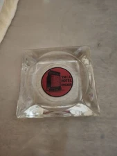 Vintage YMCA Advertising Glass Ashtray, 3.5 Inches, Unused Chicago IL Graphic!