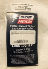 Dawson Precision Carry Optic Fixed Rear Sight for SIG P320, 018-515, Insert #8