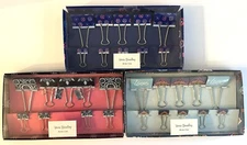 NEW VERA BRADLEY BINDER CLIPS LOT ELLIE FLOWERS SEA TURTLES PAINTED MEDALLIONS