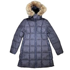 Add Down Puffer Jacket Bear Parka Brown Uk12 Long Coat Fur Trim Hooded