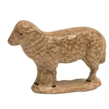 Primitive SHEEP Figurine 4.5"L x 3.5" T x 1.25" D Farmhouse Resin Aged Look Farm