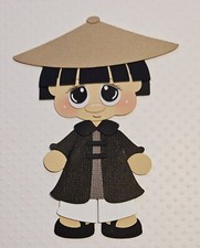 Asian Boy Black Kimono. Scrapbook, Card making Paper Piecing