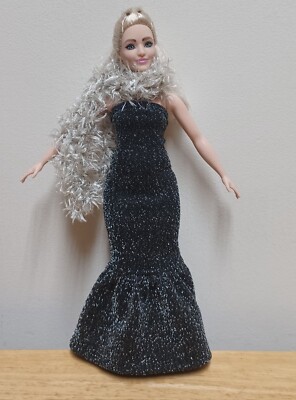 barbie black sparkly dress Barbie x Unique Vintage Black Solo In The Spotlight Strapless Wiggle D main image 0
