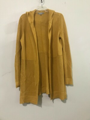 Marled Reunited Clothing Size M Yellow Long Duster Cardigan