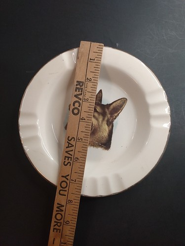 Vintage German Shepherd Ashtray? Dish Warranted 22K Made In USA - Picture 2 of 6