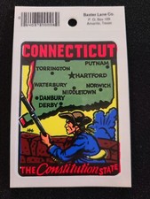Connecticut Constitution State Vintage Travel Souvenir Decal /Window Sticker