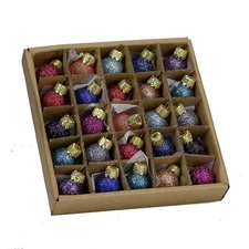 Kurt S. Adler 0.78-Inch Glitter Glass Ball, 25 Piece Set Ornaments, Multi, Co...