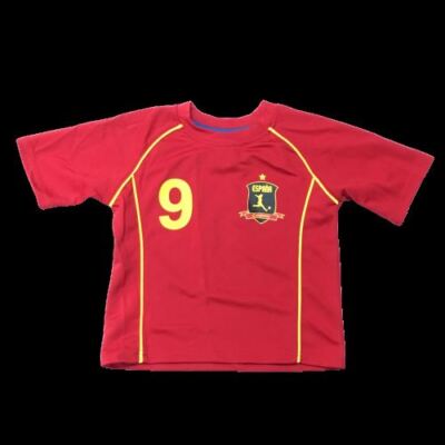 St. Bernard for Dunnes Boys Age 3 Espana Campeones Number 9 Red Soccer Jersey