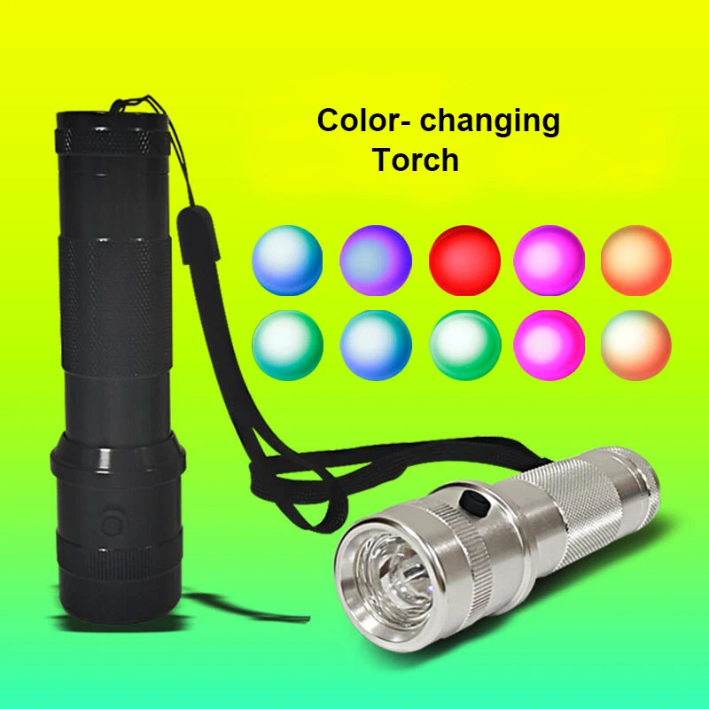 Full color flashlight 10 color changing LED night light RGB mood lighting Torch - Image 2 of 4