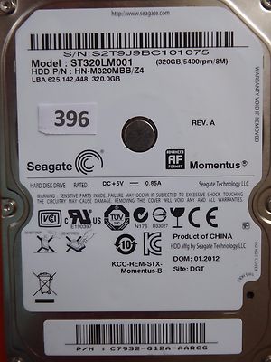 320GB Seagate ST320LM001 HN-M320MBB /Z4 | P/N: C7932-G12A-AARCG | 01.2012  #396