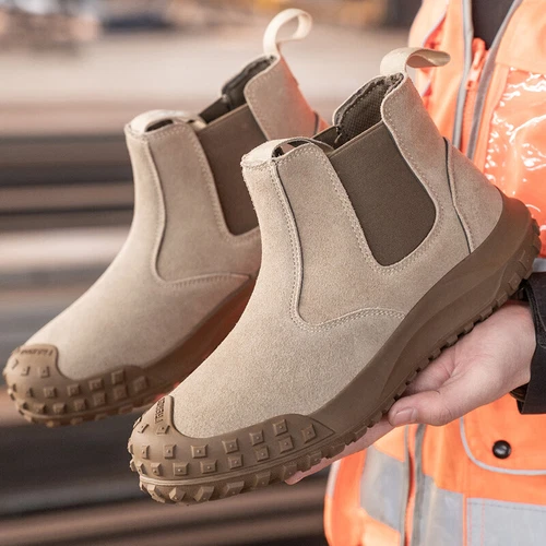 Safety Work Steel Toe BootsMen Cow Suede Welding Shoes Slip-on Lightweight - Picture 8 of 36