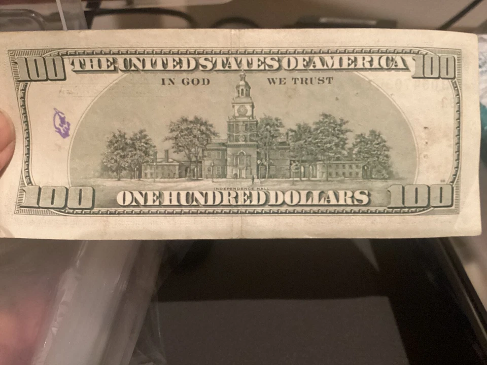 $100 HUNDRED DOLLAR NOTE SEAL SMUDGE ERROR STAR 06470341* PRIME NUMBER 82.6 COOL - Image 3 of 3